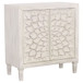 2 Door Accent Cabinet With Floral Carving Storage Furniture - White