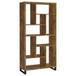 6 Tier Rectangular Bookcase With Accents - Brown
