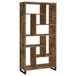 6 Tier Rectangular Bookcase With Accents - Brown