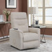 Upholstered Power Lift Recliner With Storage Pocket And USB Charging - Beige