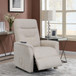 Upholstered Power Lift Recliner With Storage Pocket And USB Charging - Beige