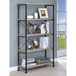 4 Shelf Bookcase Industrial Storage - Gray