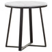 Round End Table With Base, Living Room Furniture - White