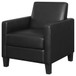 Upholstered Accent Chair With Track Arms And Tapered Block Legs - Black