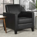 Upholstered Accent Chair With Track Arms And Tapered Block Legs - Black