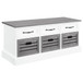 3 Drawer Storage Bench With Removable Baskets - Gray