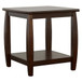 Square End Table With Double Shelf - Brown
