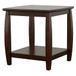 Square End Table With Double Shelf - Brown