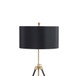 Tripod Drum Shade Floor Lamp With Rotary Switch - Black