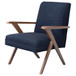 Arms Accent Chair With Upholstered Seat - Blue