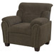 Pillow Top Arm Chair With Cushioning And Nailhead Trim - Brown