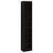 Rectangular Bookcase Tall Slim Storage With 9 Shelves - Brown