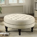 Oatmeal Cocktail Ottoman - Beige