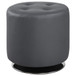 Round Ottoman With Tufted Upholstery Base - Gray