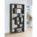 10 Shelf Open Back Bookcase With Interlocking Shelves - Gray