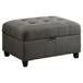 Storage Ottoman With Tufted Design - Gray