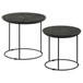 2 Piece Nesting Table With Embossed Tops And Base - Black