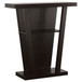 2 Shelf Console Table With V Shape Design - Brown
