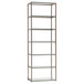 6 Tier Bookcase With Tempered Glass Shelves - Black / Nickel