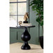 Stain Pedestal Accent Table Elegant Design With Round Top - Black