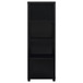 Sandl - 3 Shelf Media Tower With Cabinet Storage Solution - Black