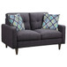 Gavito - Retro Tufted Loveseat With Track Arm - Gray