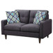 Gavito - Retro Tufted Loveseat With Track Arm - Gray