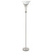 Jessa - Torchiere Floor Lamp With Soft Glass Shade - Silver