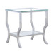 Porch & Den - Square Top End Table Elegance Glass - Chrome