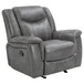 Encino - Upholstered Padded Arm Glider Recliner - Gray
