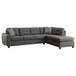 Balta - 2 Piece Loose Back Sectional With Ottoman Upholstered - Gray