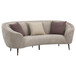 Aura - Upholstered Curved Sofa And Tapered Legs - Beige