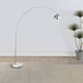 Krester - Dome Shade Arc Floor Lamp - Chrome