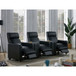 Warren - 3 Seater Home Theater With 2 Wedge Consoles Recliners - Black