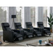 Warren - 4 Seater Home Theater With 3 Wedge Consoles - Black