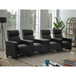 Warren - 4 Seater Home Theater With Wedge Console Recliners - Black