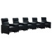 Warren - 5 Seater Home Theater With 4 Wedge Consoles Recliners And Storage Consoles - Black