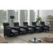 Warren - 5 Seater Home Theater With 4 Wedge Consoles Recliners And Storage Consoles - Black