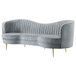 Reigha - Upholstered Sofa Lounge Furniture With Channel Tufted Backrest - Gray