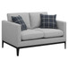 Saba - Cushion Back Loveseat With Pillow Top Arms - Light Gray