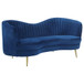 Marsden - Upholstered Vertical Channel Tufted Loveseat Seating With Tapered Legs - Blue