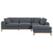 Harlan - L-Shape Upholstered Sectional With Pillows - Gray