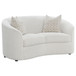 Rory - Sloped Arms Loveseat With Pillows - White