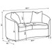Rory - Sloped Arms Loveseat With Pillows - White