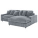 Marcus - Fog Track Arms Reversible Sectional With Pillows - Fog