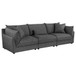 Tomasina - Modular Sofa With Cushions And Padded Arms - Black