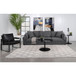 Tomasina - Modular Sofa With Cushions And Padded Arms - Black