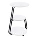 Dixon - 3 Tier Round Accent Side Table With Slim Legs - White / Black