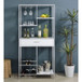 Draper - 5 Shelf LED Wine Cabinet With Pull Out Drawer - Gloss White
