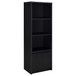 Sloat - 3 Shelf Media Tower With Cabinet Storage - Black